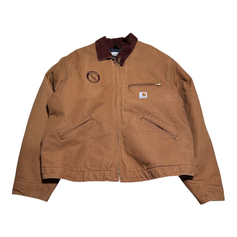 Carhartt J001 BRN Cotton Blanket Lined Full Zip Tan Jacket Men's‎ XL